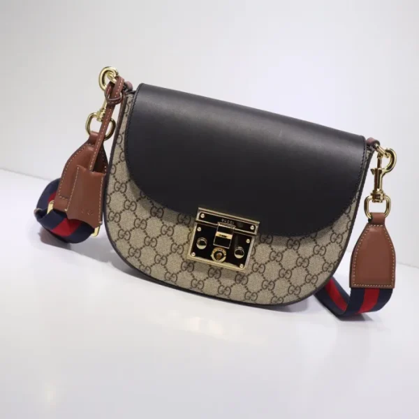 Gucci Supreme Monogram Web moyen format Padlock besace sac porté épaule — réplique