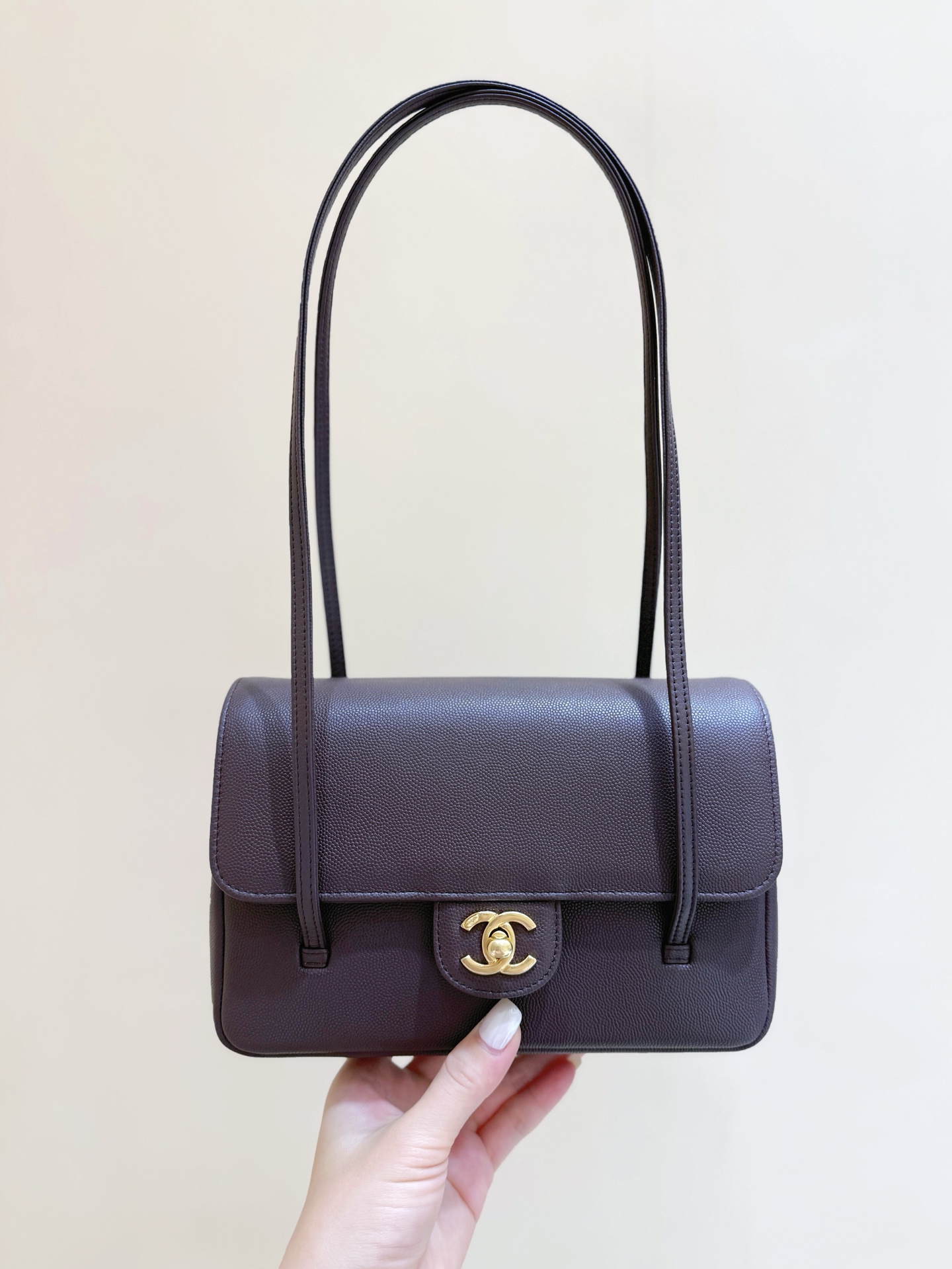 Chanel Preppy Coco 26 sac marron foncé — réplique