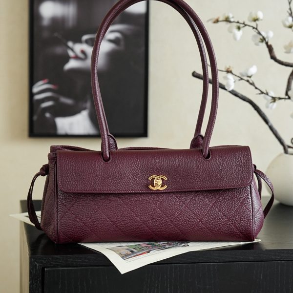 Chanel 26S East West cabas Burgundy — réplique