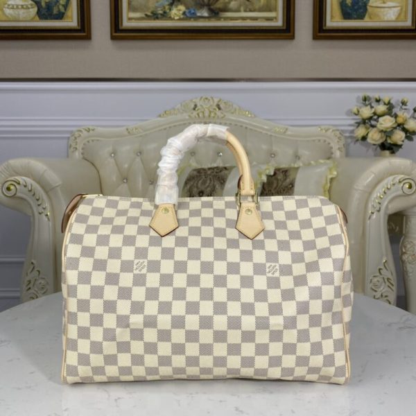 Louis Vuitton Speedy blanc Grid — réplique