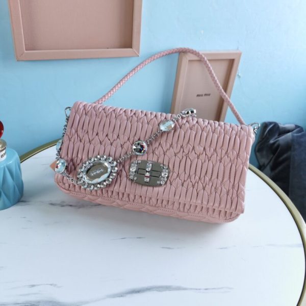 Miu Miu Crystal Handbag rose — réplique