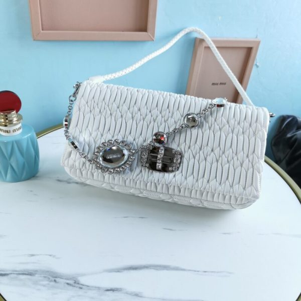Miu Miu Crystal Handbag blanc — réplique