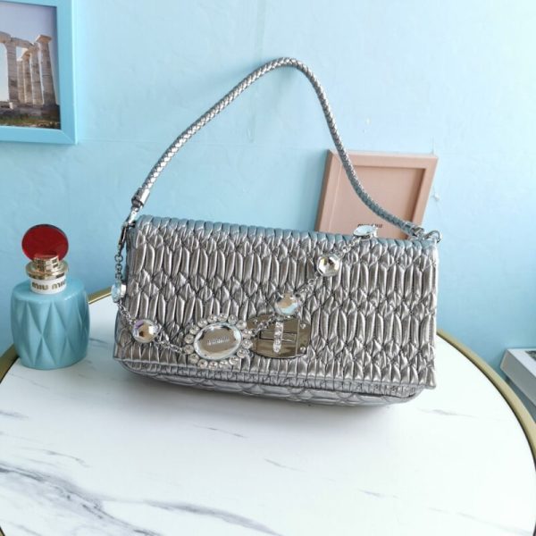 Miu Miu Crystal Handbag argenté — réplique