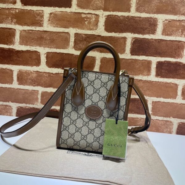 Gucci Ophidia Mini cabas Beige — réplique