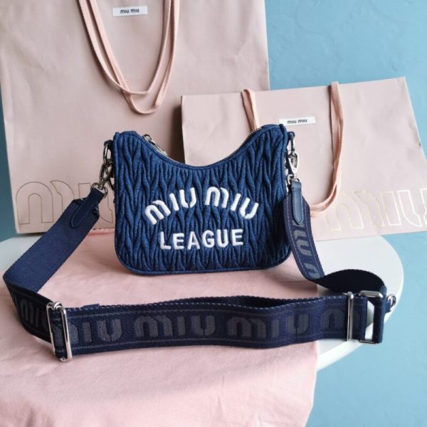 Miu Miu Matelassé Denim bleu — réplique