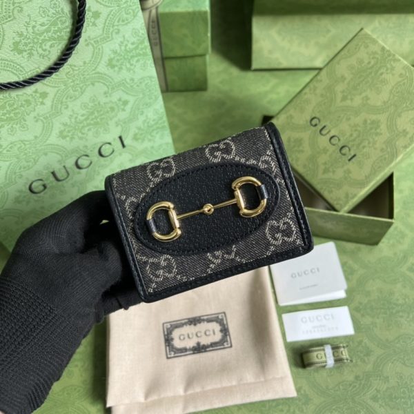 Gucci Horsebit 1955 portefeuille noir — réplique