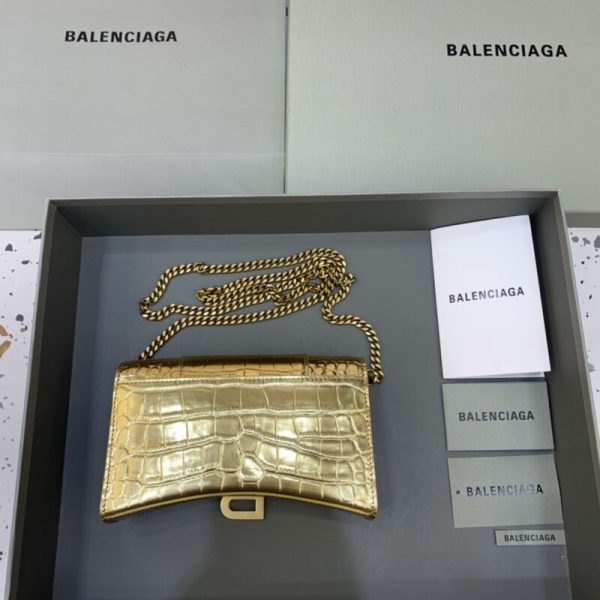 Balenciaga Hourglass On Chain doré — réplique