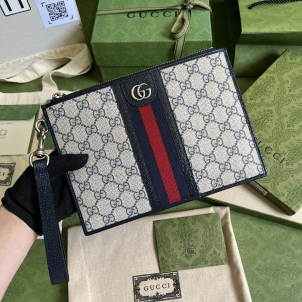 Gucci Ophidia Web pochette bleu — réplique