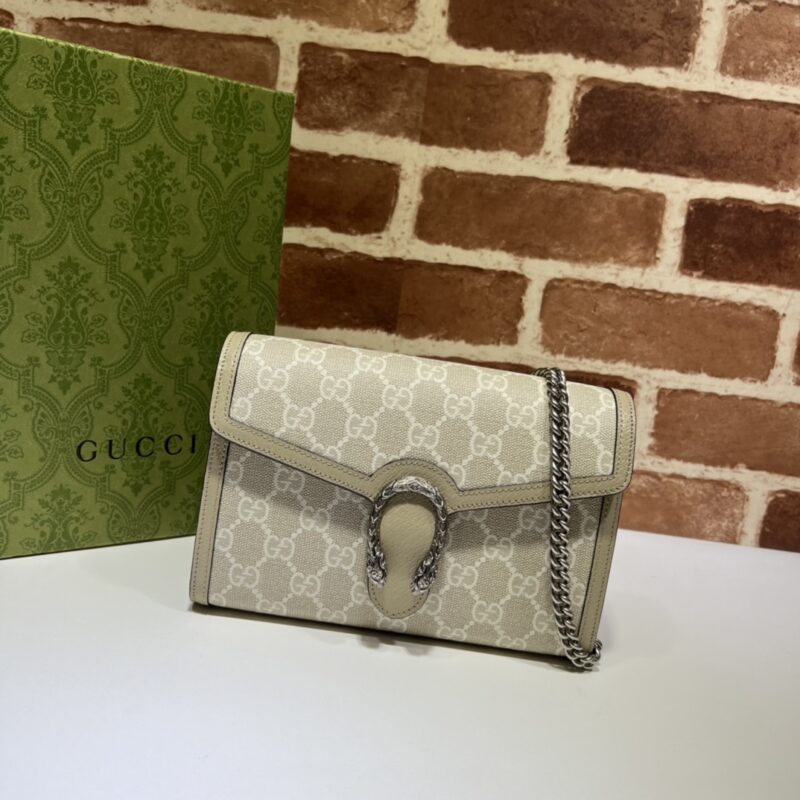Gucci Dionysus GG Chain portefeuille Denim Beige — réplique