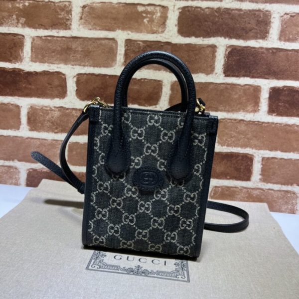 Gucci Ophidia Mini cabas noir Denim — réplique