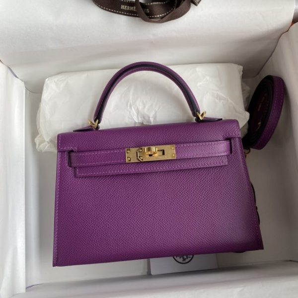 Hermès Kelly Epsom Anemone violet — réplique