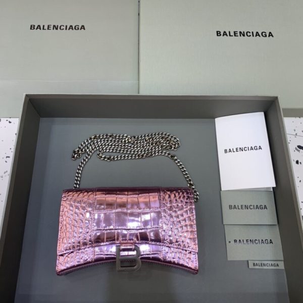 Balenciaga Hourglass On Chain Shine violet — réplique