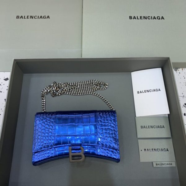 Balenciaga Hourglass On Chain bleu — réplique