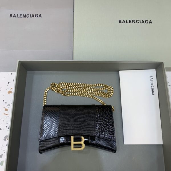 Balenciaga Hourglass On Chain noir — réplique