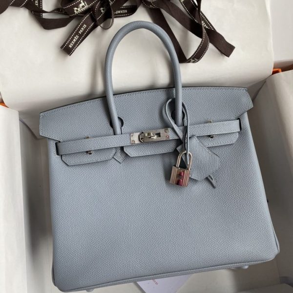 Hermès Birkin Epsom Linen bleu argenté — réplique