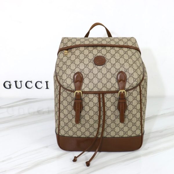 Gucci Interlocking Double G sac à dos Beige — réplique