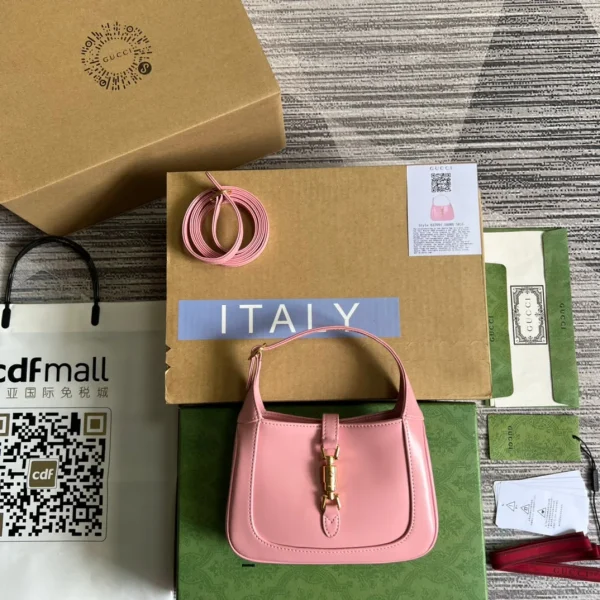 Sac porté épaule GG JACKIE mini 19 en coloris rose PATEL cuir de veau — réplique