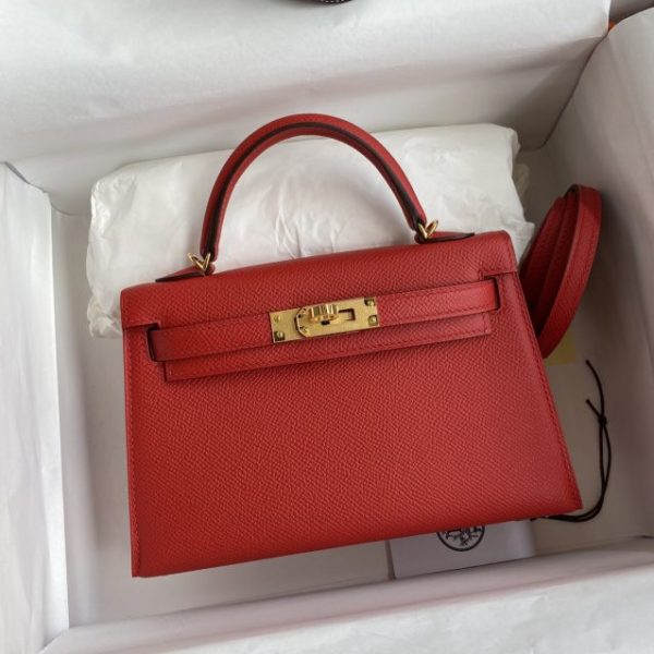 Hermès Kelly Epsom Bright rouge — réplique