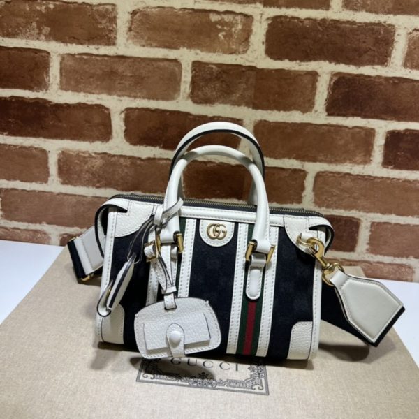 Gucci Gucci Bauletto avec poignée blanc noir — réplique