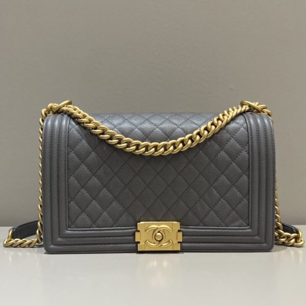 CHANEL Le Boy grand format gris — réplique