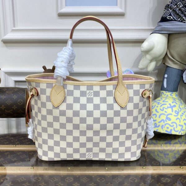 Louis Vuitton Neverfull MM blanc Grid — réplique