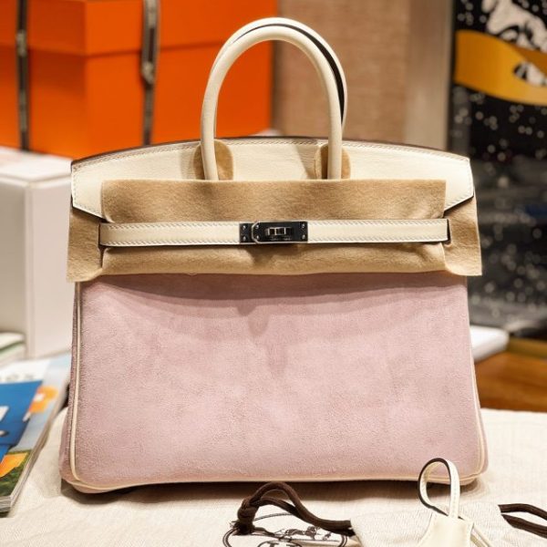 Hermès Birkin rose daim — réplique