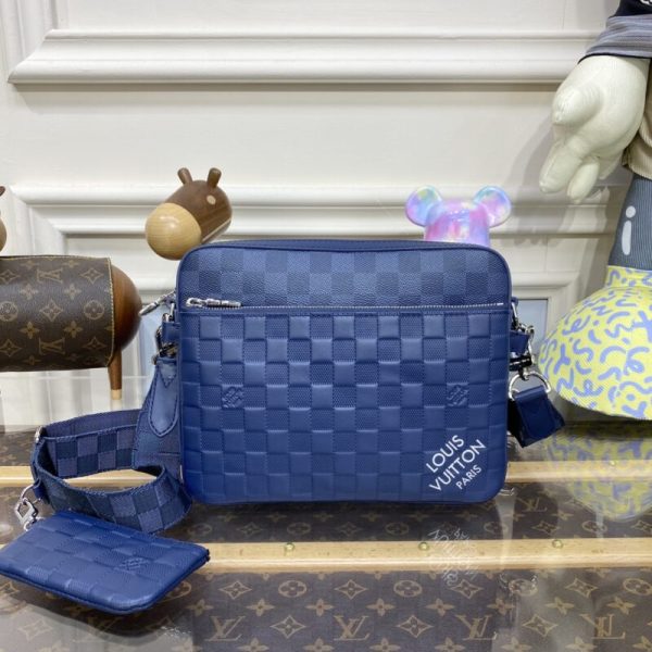 Louis Vuitton Trio besace bleu Grid — réplique