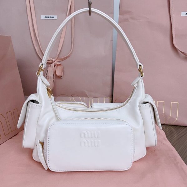 Miu Miu Nappa Pocket sac blanc — réplique