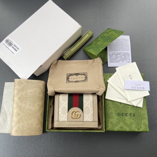 Gucci Ophidia Compact blanc portefeuille — réplique