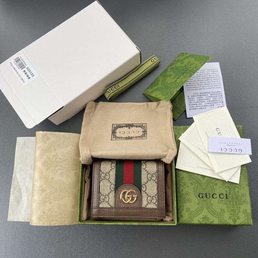 Gucci Ophidia Compact marron portefeuille — réplique