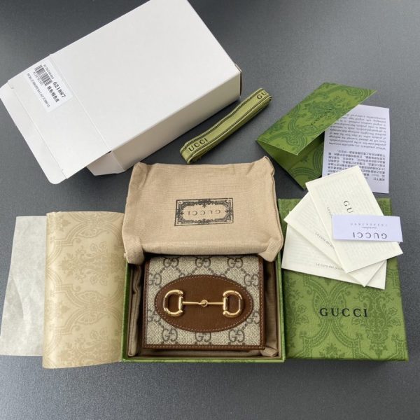 Gucci Horsebit 1955 portefeuille marron — réplique