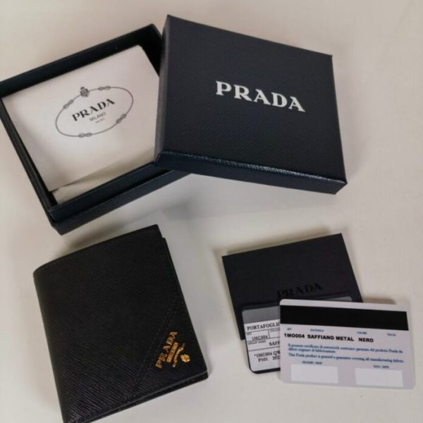 Prada Saffiano Short portefeuille Golden — réplique
