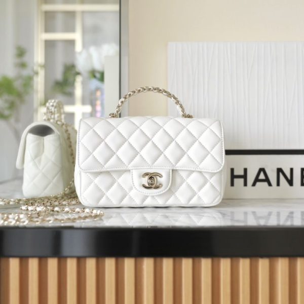 CHANEL CF 20 cm Handle blanc — réplique