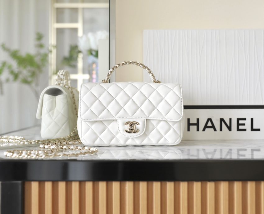 CHANEL CF 20 cm Handle blanc — réplique