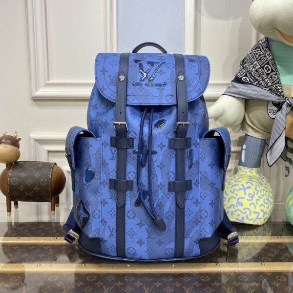 Louis Vuitton Christopher sac à dos bleu 2 — réplique