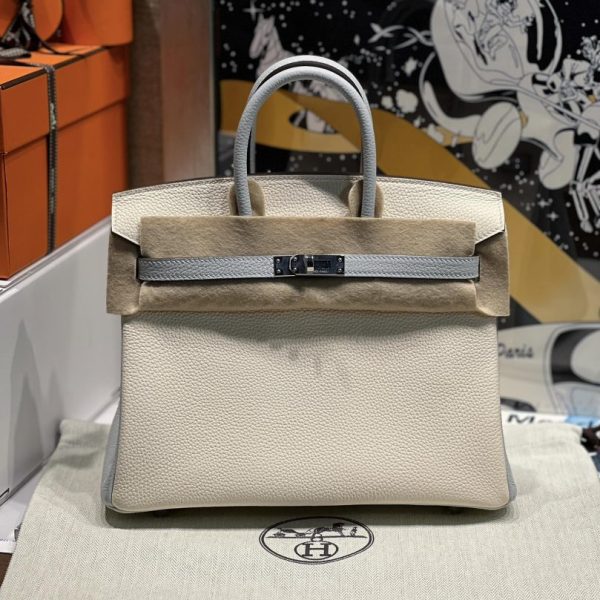 Hermès Birkin Haze bleu Cream blanc — réplique