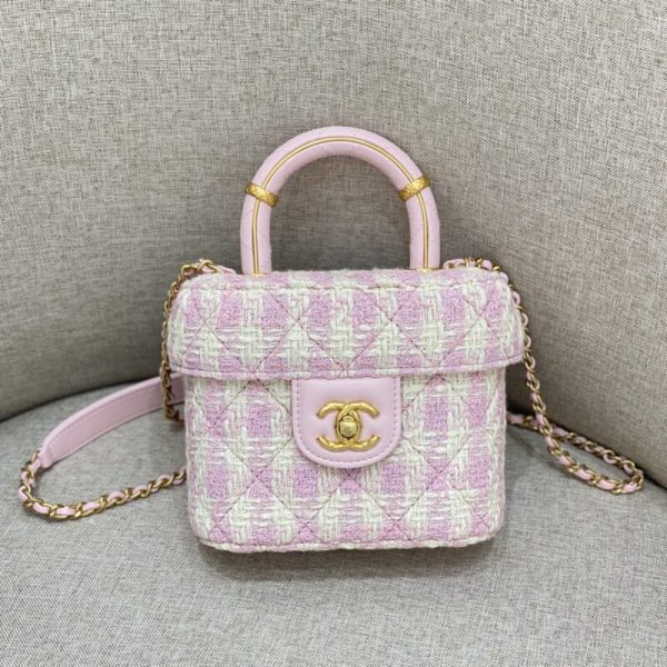 CHANEL Tweed Handle Crush petit format violet — réplique