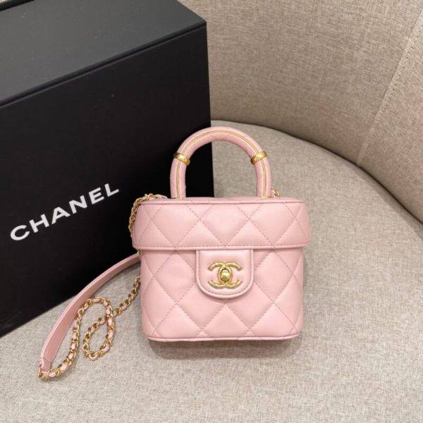 CHANEL Tweed Handle Crush petit format rose — réplique