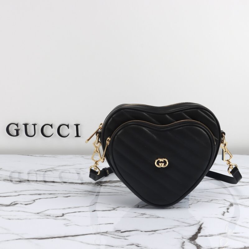 Gucci Interlocking G Mini Heart noir — réplique