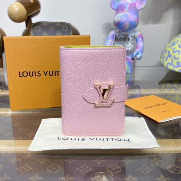 Louis Vuitton Vertical Compact portefeuille rose — réplique
