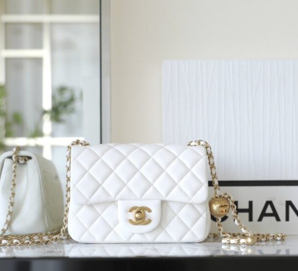 CHANEL CF 17 cm Golden Ball blanc — réplique