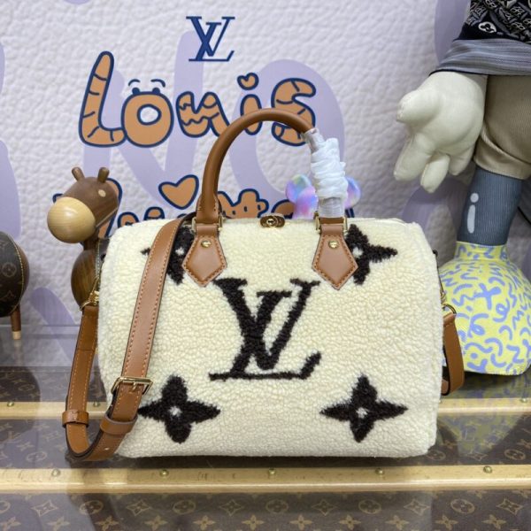 Louis Vuitton Speedy Bandouliere 25 blanc Wool — réplique