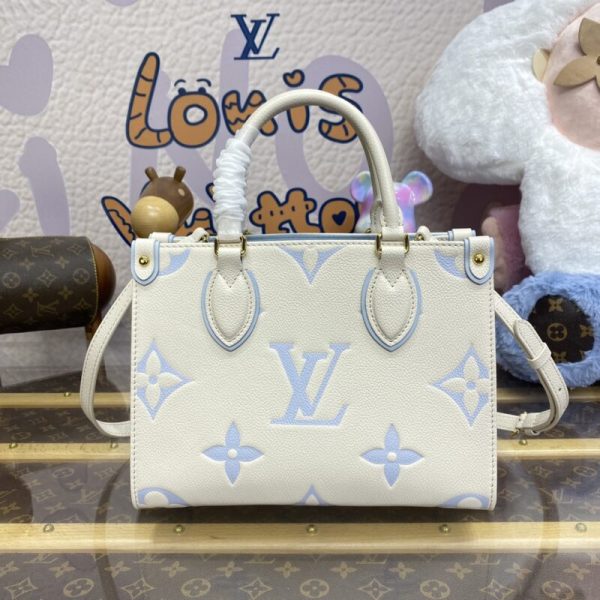 LV Onthego PM bleu clair — réplique