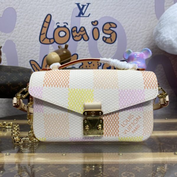 Louis Vuitton Pochette Metis East West rose Grid — réplique