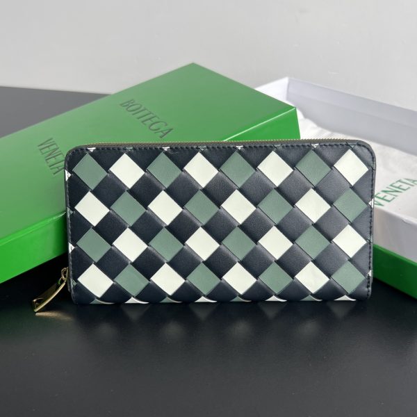 Bottega Veneta Zip Long portefeuille Grid — réplique