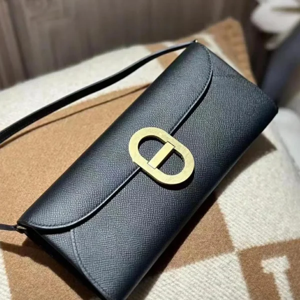 Modèle HN Maillon à go coloris noir Epsom finitions dorées — réplique