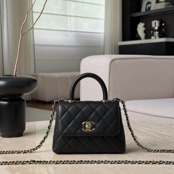 Chanel Coco avec poignée petit format noir — réplique