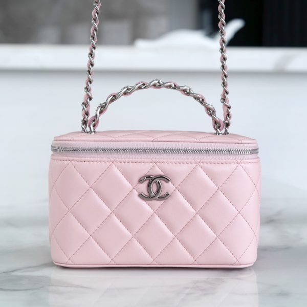 Chanel Vanity Metal avec poignée Rose — réplique