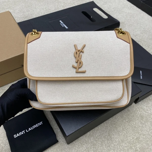 Sac Saint Laurent Niki naturel toile — réplique