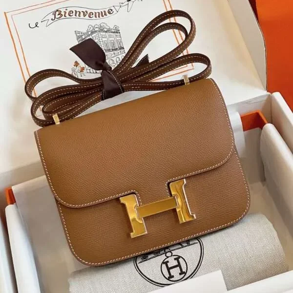 Sac à main HN Epsom doré coloris marron 19 cm – pour femme — réplique